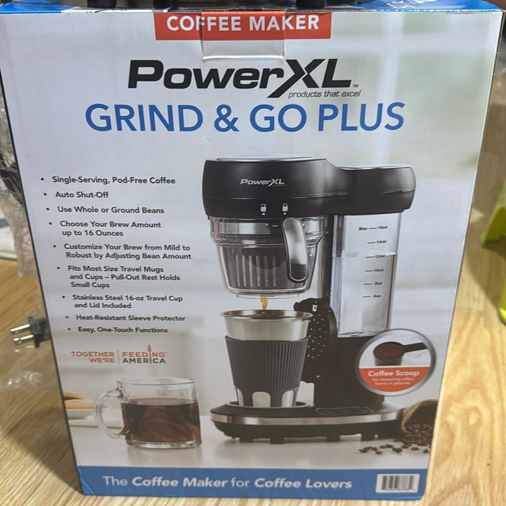 NWT-power XL grind and go plus coffee maker